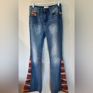 DRIFTWOOD Denim Flare Jeans with Striped Accents
